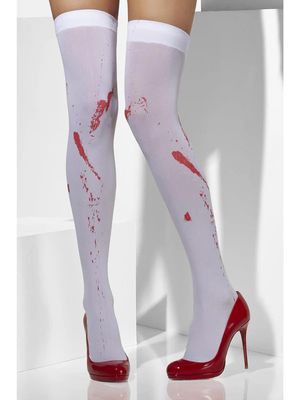 Opaque Hold-Up Tights White Blood Stain