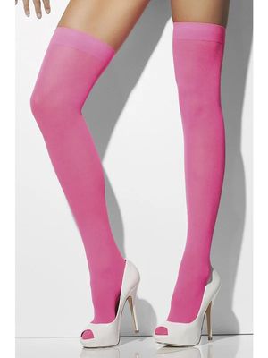 Opaque Hold-Up Tights Neon Pink