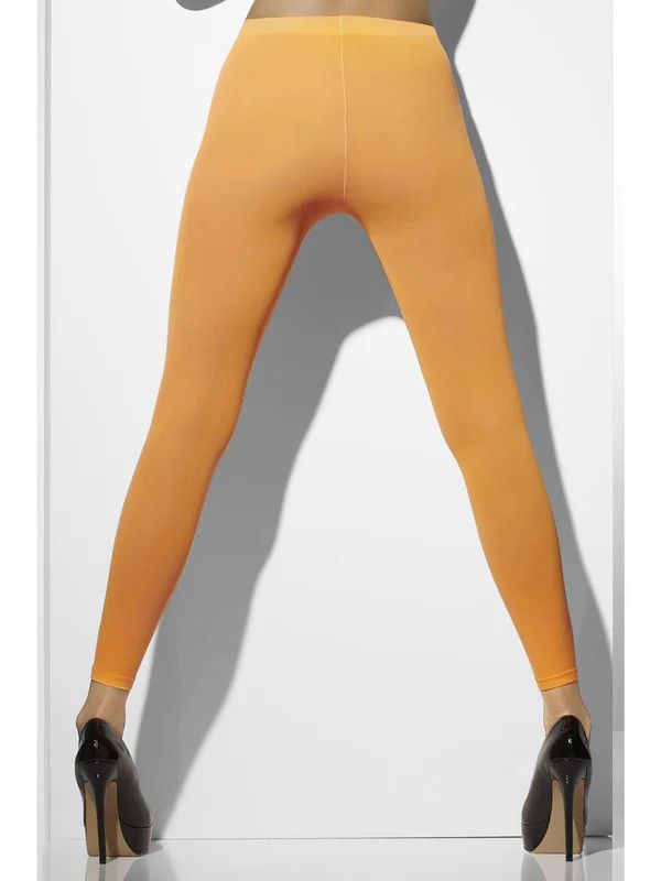 Opaque Footless Tights Neon Orange