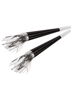 Black Foil Horn w/Tassel - Silver