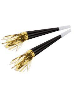 Black Foil Horn w/Tassel - Gold