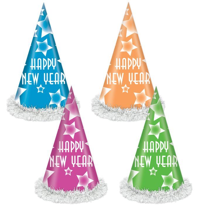 Happy New Year Party Hat - Bright Assorted