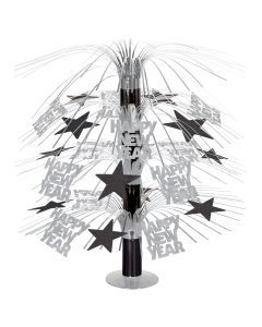 Happy New Year Cascade Centerpiece - Black/Silver