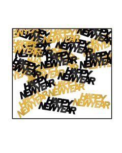 Happy New Year Confetti - Black/Gold