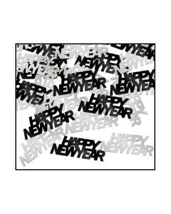Happy New Year Confetti - Black/Silver