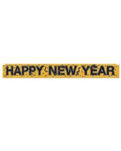 New Year Metallic Fringe Banner - Gold
