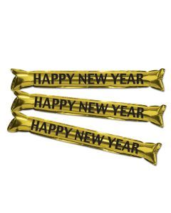 Metallic Party Sticks 2ct - Black/Gold 22"