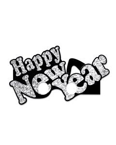 New Year Eyeglasses  6 Ct. - Black/Silver