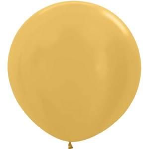 Metallic Gold 3&#39; Latex Balloons - 2ct