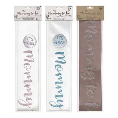 Mommy to be Sash - Its a Girl Pink Stones