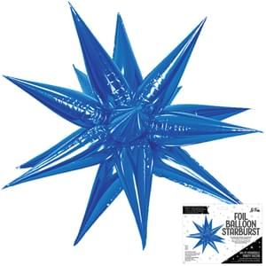 Blue 3D Starburst Air Fill Foil Balloon