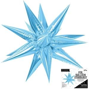 Light Blue 3D Starburst Air Fill Foil Balloon
