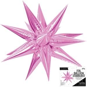 Pink 3D Starburst Air Fill Foil Balloon