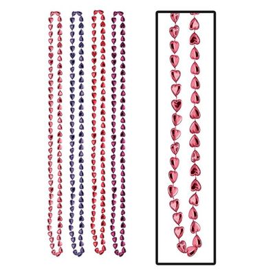 Candy Heart Valentine Beads 33"