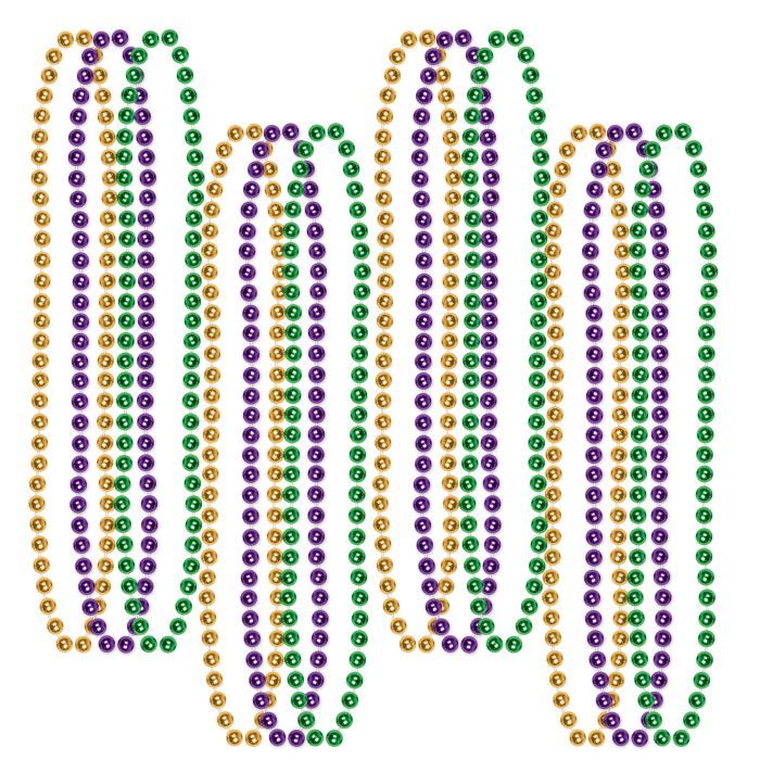 Bulk Party Beads Asst. Purple, Green, Gold 144ct