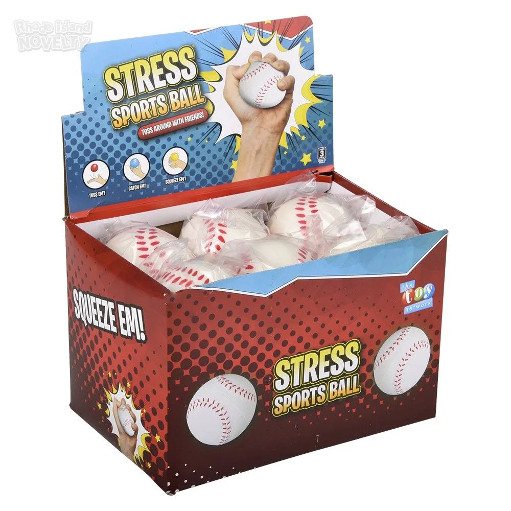 Baseball Stress Ball 2.5&quot; - 12 Ct Box