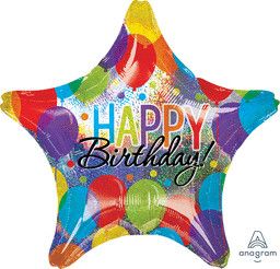Balloon Bash Holographic - 27&quot; Helium Filled Foil Balloon, Ribbon