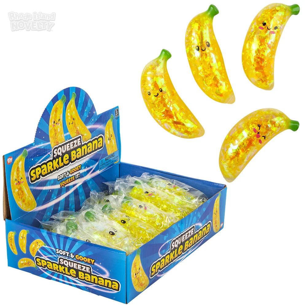 Squeeze Sparkle Banana 5.5&quot; - 12 Ct Box