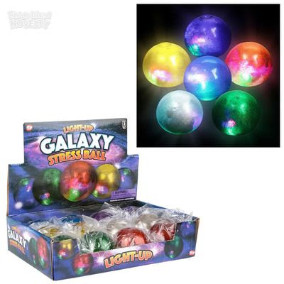 Light Up Galaxy Squeeze Ball 2.5&quot; - 12 Ct Box