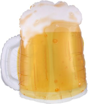 Beer Mug - 23&quot; Helium Filled Foil Balloon, Ribbon