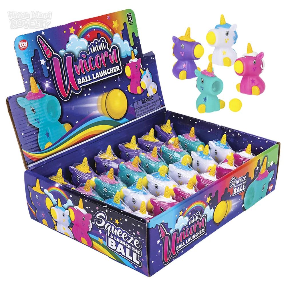 Mini Unicorn Ball Launcher 2.75&quot; - 24 Ct Box