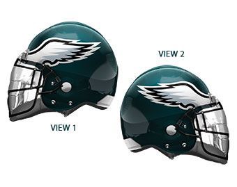 Philadephia Eagles Helmet - 21&quot; Helium Filled Foil Balloon, Ribbon