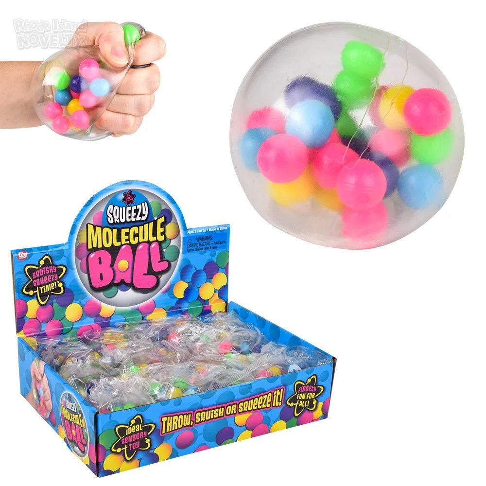 Squeezy Molecule Ball 2.75&quot; - 12 Ct Box