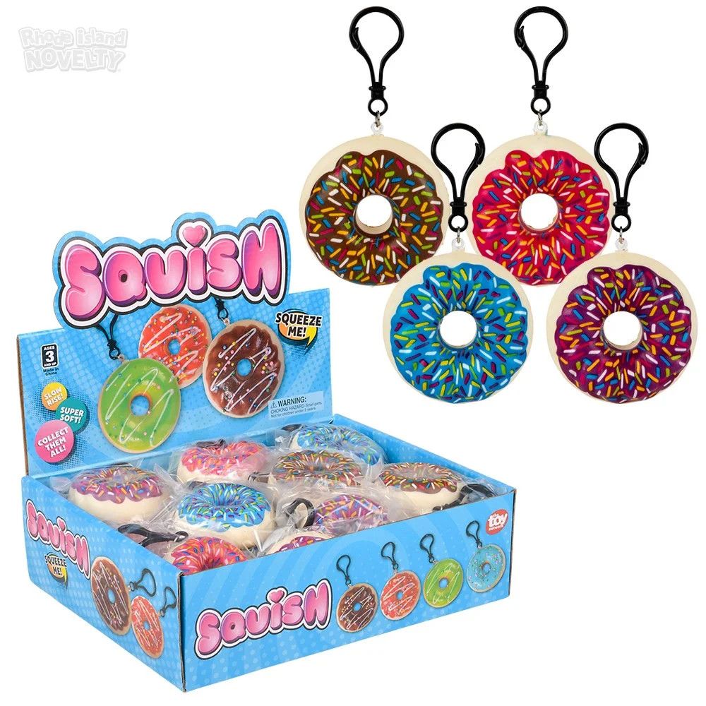Squish Donut Backpack Clip - 24 Ct Box
