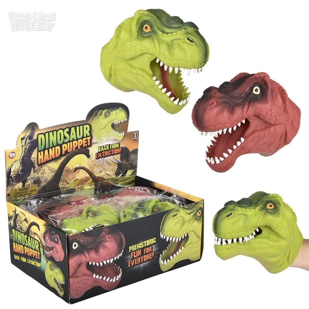Dinosaur Stretchy Hand Puppet - 12 Ct Box
