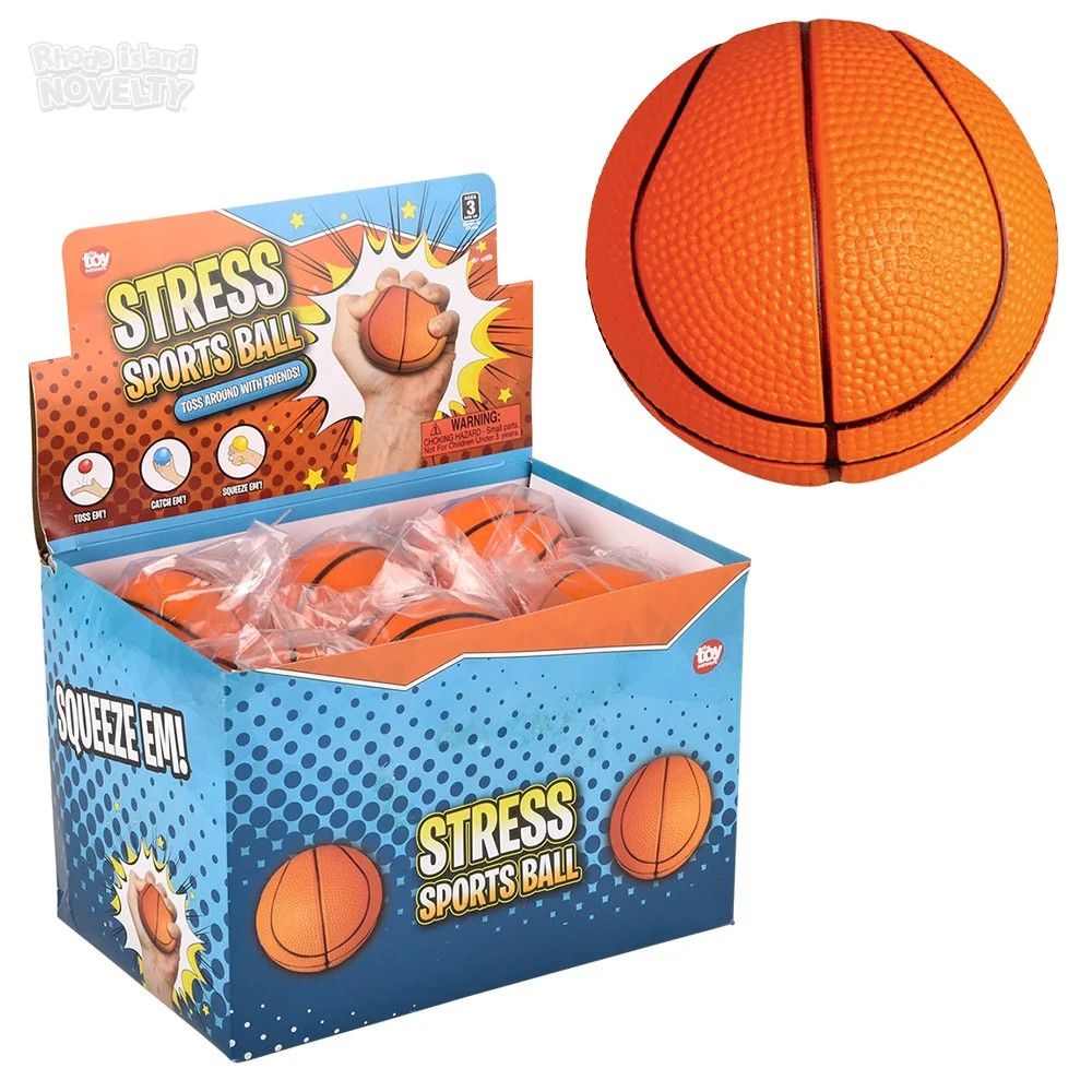 Basketball Stress Ball 2.5&quot; - 12 Ct Box