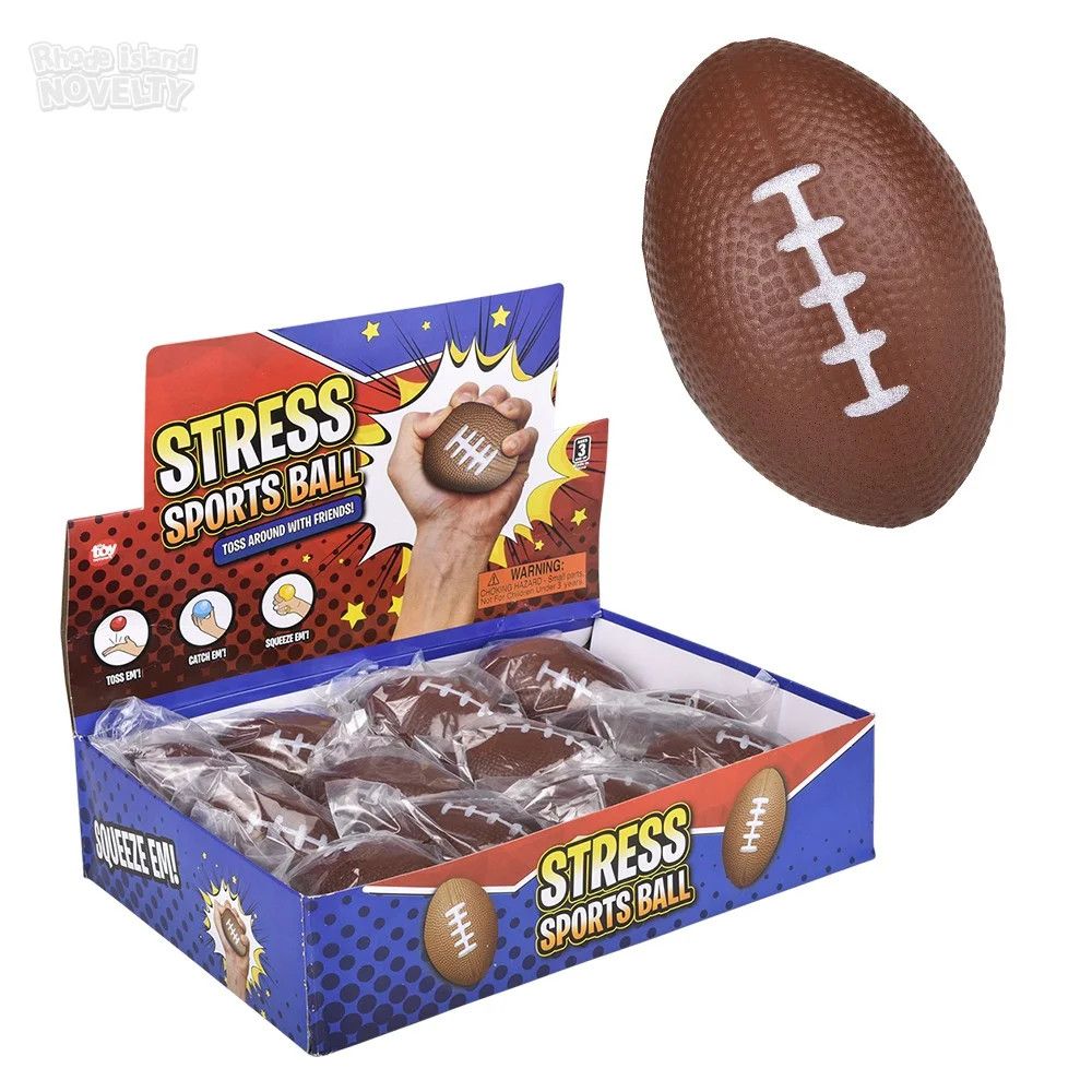 Football Stress Ball 2.5&quot; - 12 Ct Box