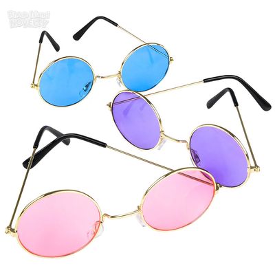 Round Color Lens Sunglasses - 12 Ct Poly Bag