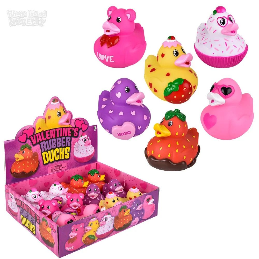 Valentine&#39;s Rubber Ducks 3.5&quot; - 12 Ct Box