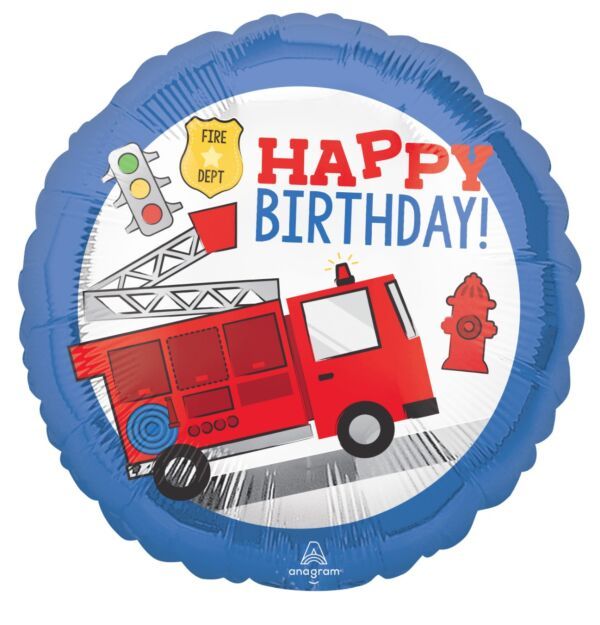 First Responder Hbday - 17&quot; Helium Filled Foil Balloon, Ribbon