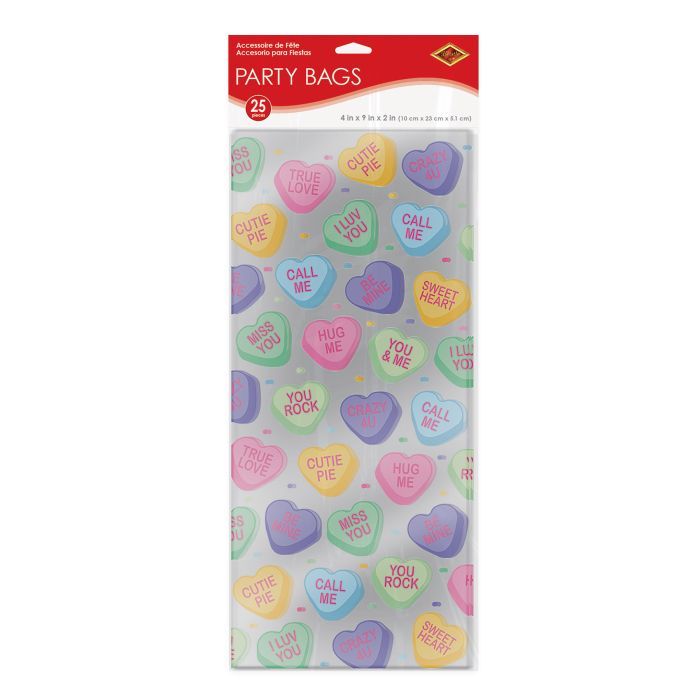 Candy Heart Cello Bags 25ct