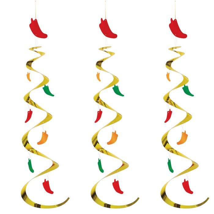 Chili Pepper Whirls 30&quot; - 3 Ct