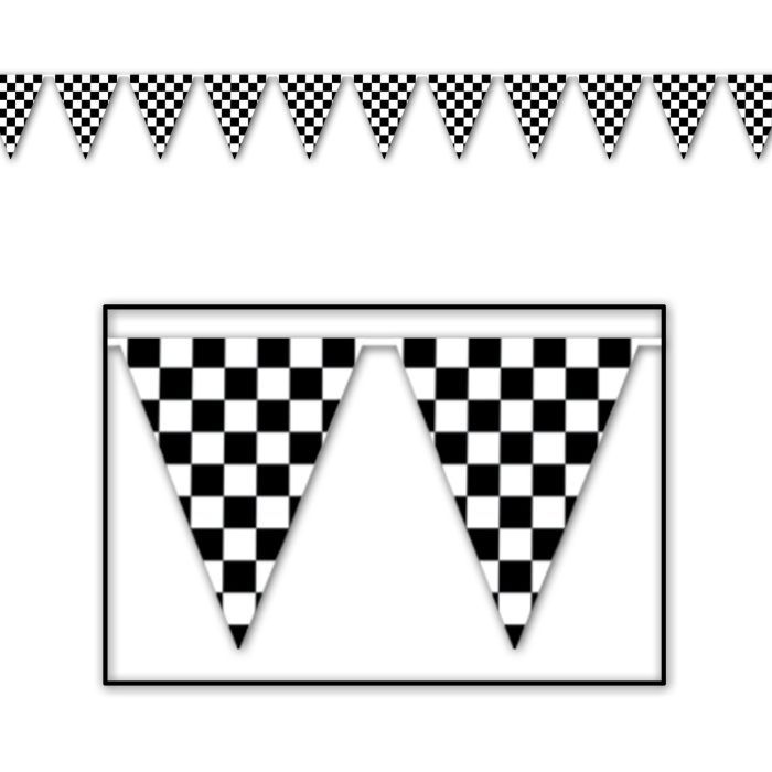 Checkered Outdoor Pennant Banner 17&quot;X120&#39;