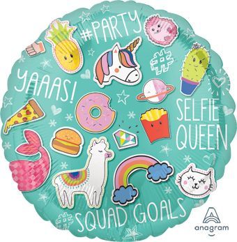 Selfie Celebration - 17&quot; Helium Filled Foil Balloon, Ribbon