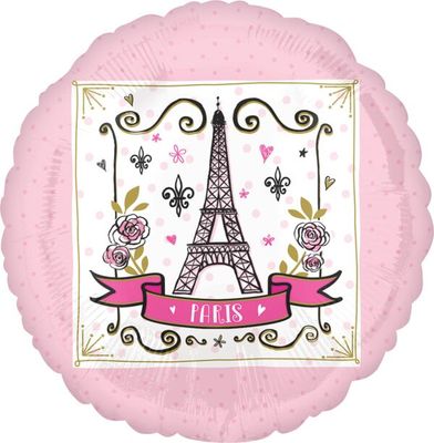 Oui Oui Paris - 28&quot; Helium Filled Foil Balloon, Ribbon