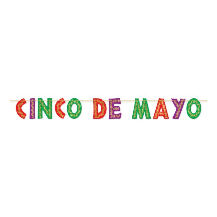 Glittered Cinco De Mayo Streamer 8&quot; x 10&#39;