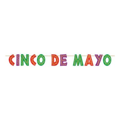 Glittered Cinco De Mayo Streamer 8&quot; x 10&#39;