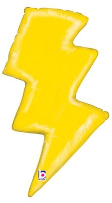 Lightning Bolt - 36&quot; Helium Filled Foil Balloon, Ribbon