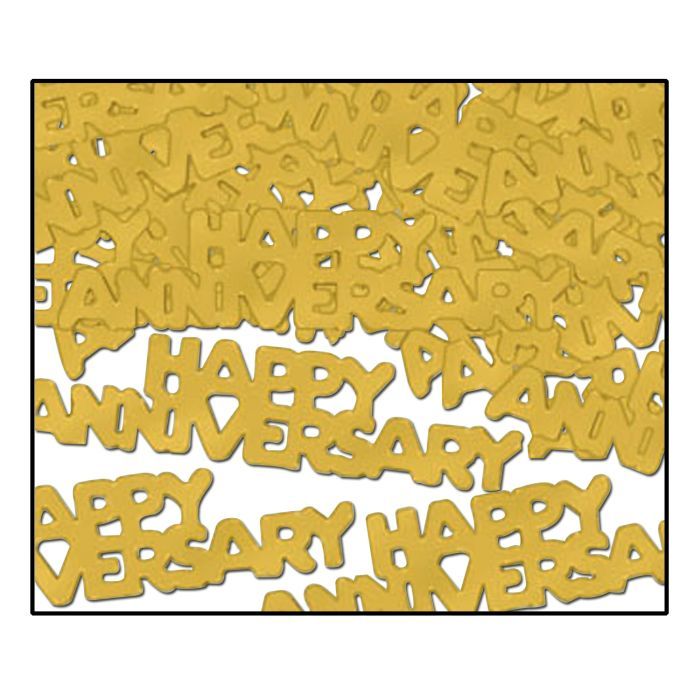 Gold Happy Anniversary Confetti 1/2 Oz