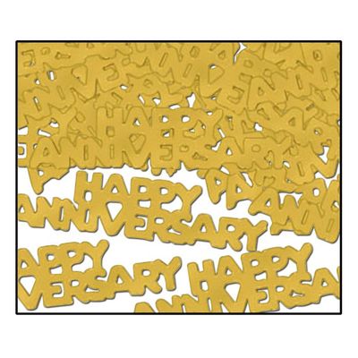 Gold Happy Anniversary Confetti 1/2 Oz