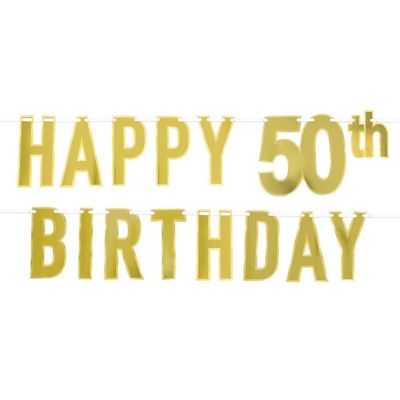 Happy 50th Gold Foil Streamer