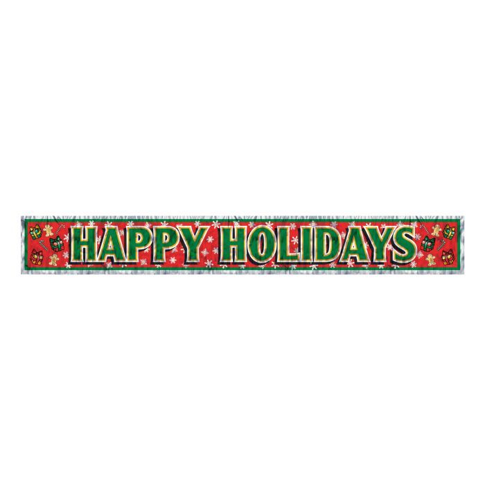 Happy Holidays - Metallic Fringe Banner