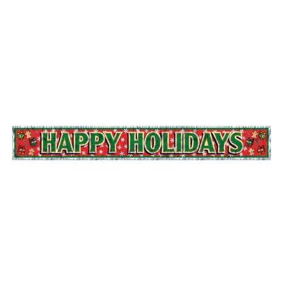 Happy Holidays - Metallic Fringe Banner