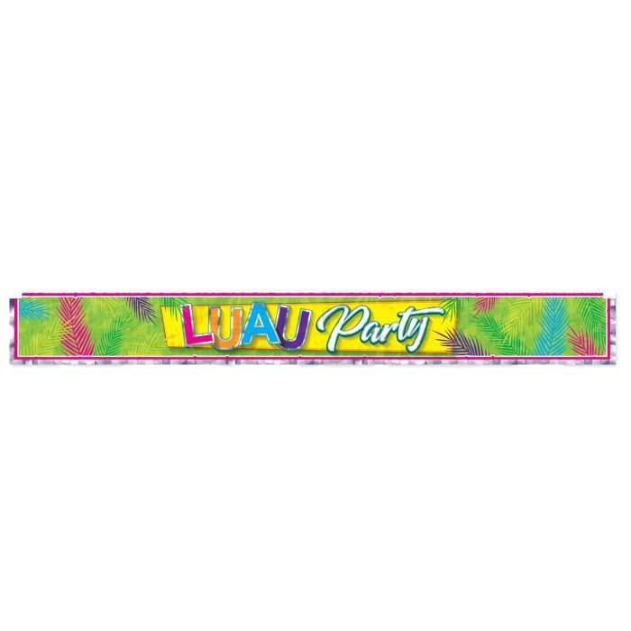 Luau Party Banner Glitter Print 8&quot; x 7&#39;