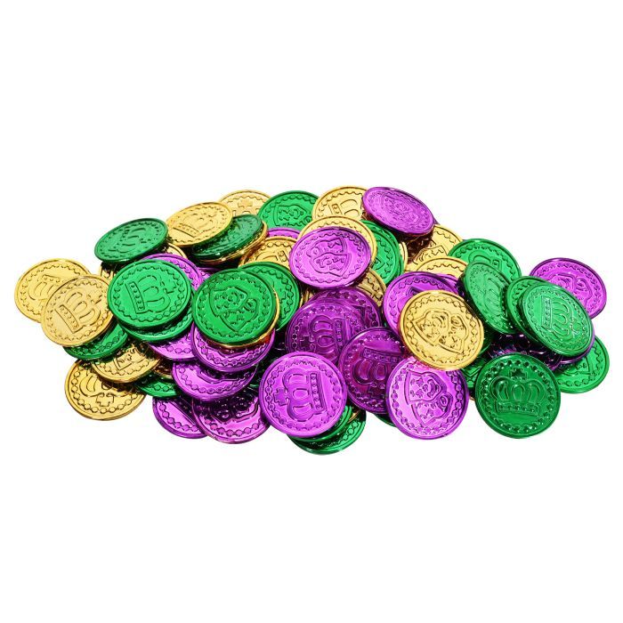 Mardi Gras Plastic Coins 100ct