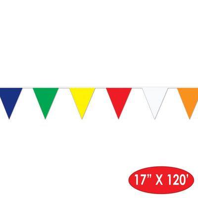 Outdoor Pennant Banner Multi 17&quot;X120